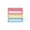 Folded stack of 3d books. Pink volume of educational literature