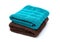Folded Turquoise and Brown Towel