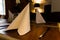 Folden Napkin Standing High Class Table Restaurant