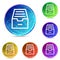 Folder archive cabinet icon digital abstract round buttons set illustration