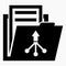 Folder and arrow icon. Updating files, documents