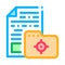 folder with audit information color icon vector illustration