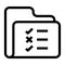 Folder check list Line icon