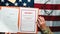 Folder With Classified Documents on Usa Flag.