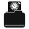 Folder clock icon simple . Work control