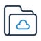 Folder cloud line icon