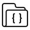 Folder code Line icon