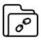 Folder connection break line icon