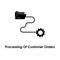 folder, connection, gear, processing of customer orders icon. One of business icons for websites, web design, mobile app on white