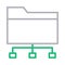 Folder connection thin line color vector icon