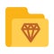 Folder diamond color VECTOR icon