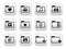 Folder documents music film buttons set