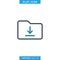 Folder Download Icon Design Template. Editable Stroke.