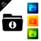 Folder download icon isolated. Set icons colorful square buttons