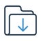 Folder download line icon