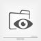 Folder and eye icon. hidden folder.