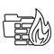 Folder firewall icon, outline style