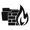 Folder firewall icon, simple style