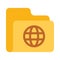 Folder globe color VECTOR icon