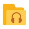 Folder headphone color VECTOR icon