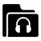 Folder headphone glyphs icon