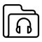 Folder headphone Line icon