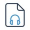 Folder headphone line icon