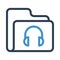 Folder headphone Line icon