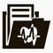 Folder and heart icon. Cardiogram archive of the heart. Outpatient patient book