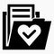 Folder and heart icon. Love correspondence.