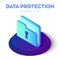 Folder Icon. 3D Isometric Locked Folder sign. Data Protection Concept. Secure Data. Created For Mobile, Web, Decor, Print Products