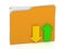Folder icon - data transfering concept - upload/download - isolated