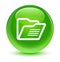 Folder icon glassy green round button