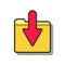 Folder icon illustration. Download icon illustration. Flat design