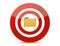 Folder icon inside a target illustration design