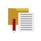 Folder  icon, pencil, sheet. Isolate