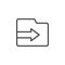 Folder, import vector icon. Multimedia minimalist outline vector icon