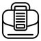 Folder laptop bag icon, outline style