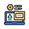 Folder laptop color icon vector illustration sign
