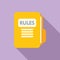 Folder legal rules icon flat vector. Regulated products