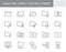 Folder line icons. Vector illustration include icon - file, copy, erase, download, network, lock, document, browse