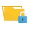 Folder lock, privacy policy concept. File protection. Security protection locked or secret data