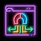 folder magnetic pull neon glow icon illustration