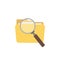 Folder and magnifier flat. Vector illustration object. Search icon vector