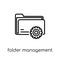 Folder management icon. Trendy modern flat linear vector Folder