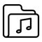 Folder MUSIC line icon