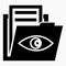 Folder and night vision icon. Illustration of the eyes with the moon