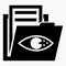 Folder and night vision icon. Illustration of the eyes with the moon