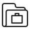 Folder office bag line icon