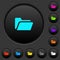 Folder open dark push buttons with color icons